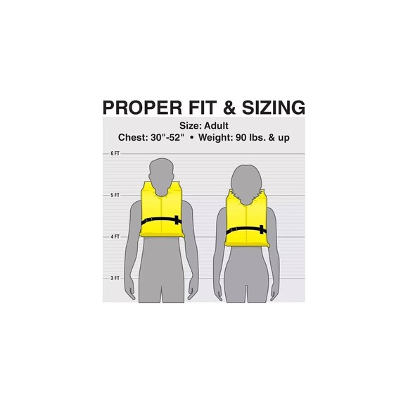 Seachoice Life Vest Type II PFD USCG Approved Orange Adult Boating Safety 4-Pack - Picture 10 of 10